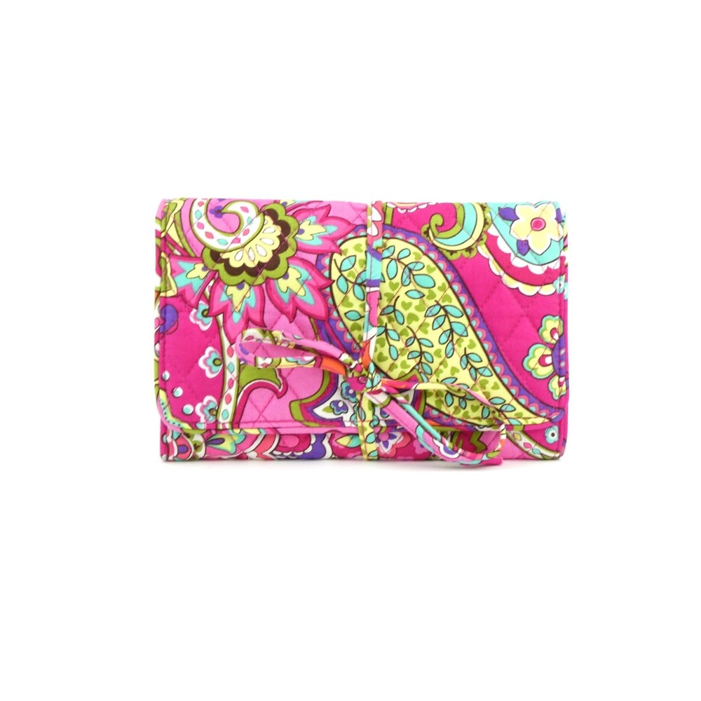 Vera Bradley Pink Swirls All Wrapped Up Jewelry Organizer